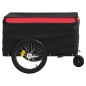 vidaXL Remolque para bicicleta hierro negro y rojo 30 kg