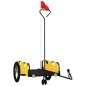 vidaXL Remolque para bicicletas hierro y tela Oxford amarillo