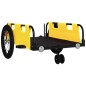 vidaXL Remolque para bicicletas hierro y tela Oxford amarillo