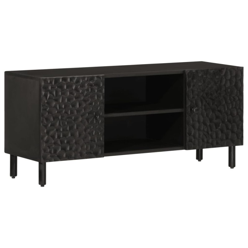 vidaXL Mueble de TV madera maciza de mango negro 105x33x46 cm vidaXL Mueble de TV madera maciza de mango negro 105x33x46 cm