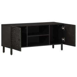 vidaXL Mueble de TV madera maciza de mango negro 105x33x46 cm