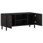 vidaXL Mueble de TV madera maciza de mango negro 105x33x46 cm vidaXL Mueble de TV madera maciza de mango negro 105x33x46 cm