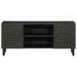 vidaXL Mueble de TV madera maciza de mango negro 105x33x46 cm vidaXL Mueble de TV madera maciza de mango negro 105x33x46 cm