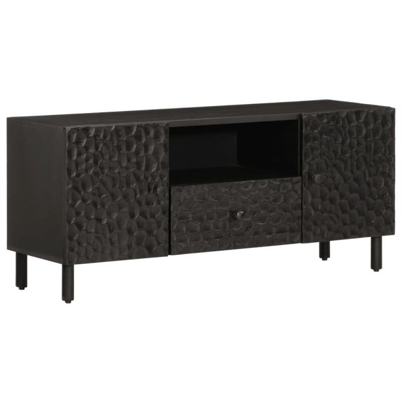 vidaXL Mueble de TV madera maciza de mango negro 105x33x46 cm