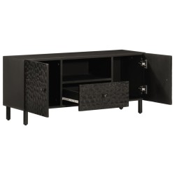 vidaXL Mueble de TV madera maciza de mango negro 105x33x46 cm