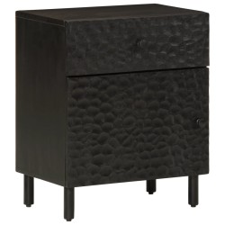 vidaXL Mesita de noche madera maciza de mango negra 50x33x60 cm