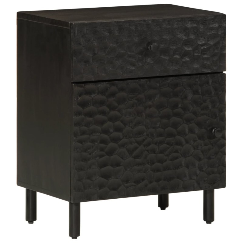 vidaXL Mesita de noche madera maciza de mango negra 50x33x60 cm vidaXL Mesita de noche madera maciza de mango negra 50x33x60 cm