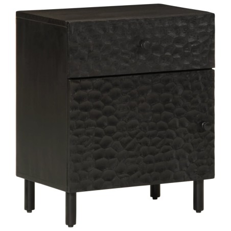 vidaXL Mesita de noche madera maciza de mango negra 50x33x60 cm