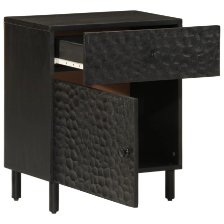 vidaXL Mesita de noche madera maciza de mango negra 50x33x60 cm