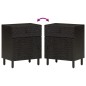 vidaXL Mesita de noche madera maciza de mango negra 50x33x60 cm vidaXL Mesita de noche madera maciza de mango negra 50x33x60 cm