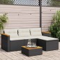 vidaXL Set de sofás de jardín con cojines 3 pzas ratán sintético negro vidaXL Set de sofás de jardín con cojines 3 pzas ratán sintético negro