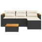 vidaXL Set de sofás de jardín con cojines 3 pzas ratán sintético negro vidaXL Set de sofás de jardín con cojines 3 pzas ratán sintético negro