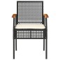 vidaXL Sillas de jardín con cojín 4 uds ratán PE negro y madera acacia vidaXL Sillas de jardín con cojín 4 uds ratán PE negro y madera acacia