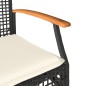 vidaXL Sillas de jardín con cojín 4 uds ratán PE negro y madera acacia vidaXL Sillas de jardín con cojín 4 uds ratán PE negro y madera acacia