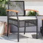 vidaXL Sillas de jardín con cojín 2 uds ratán PE negro y madera acacia vidaXL Sillas de jardín con cojín 2 uds ratán PE negro y madera acacia