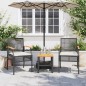 vidaXL Sillas de jardín con cojín 2 uds ratán PE negro y madera acacia vidaXL Sillas de jardín con cojín 2 uds ratán PE negro y madera acacia