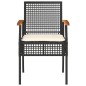 vidaXL Sillas de jardín con cojín 2 uds ratán PE negro y madera acacia vidaXL Sillas de jardín con cojín 2 uds ratán PE negro y madera acacia