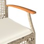 vidaXL Sillas de jardín con cojín 4 uds ratán PE beige y madera acacia vidaXL Sillas de jardín con cojín 4 uds ratán PE beige y madera acacia