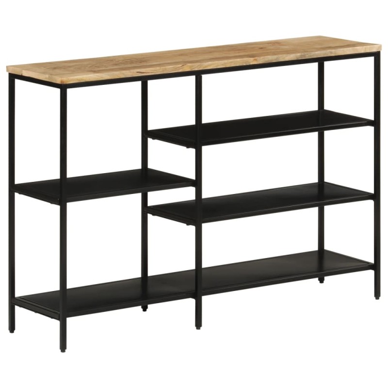 vidaXL Mesa consola madera maciza mango rugosa y hierro 110x30x75 cm vidaXL Mesa consola madera maciza mango rugosa y hierro 110x30x75 cm