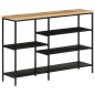 vidaXL Mesa consola madera maciza mango rugosa y hierro 110x30x75 cm vidaXL Mesa consola madera maciza mango rugosa y hierro 110x30x75 cm