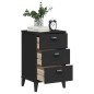 vidaXL Mesita de noche VIKEN madera maciza de pino negra vidaXL Mesita de noche VIKEN madera maciza de pino negra