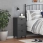 vidaXL Mesita de noche VIKEN madera maciza de pino gris antracita vidaXL Mesita de noche VIKEN madera maciza de pino gris antracita