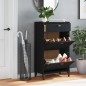 vidaXL Mueble zapatero VIKEN madera maciza de pino negro vidaXL Mueble zapatero VIKEN madera maciza de pino negro