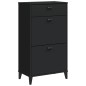 vidaXL Mueble zapatero VIKEN madera maciza de pino negro vidaXL Mueble zapatero VIKEN madera maciza de pino negro