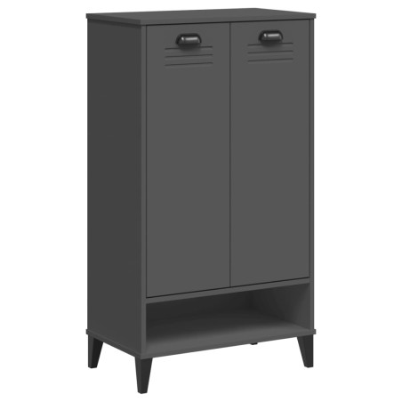 vidaXL Mueble zapatero VIKEN madera maciza de pino gris antracita