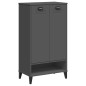 vidaXL Mueble zapatero VIKEN madera maciza de pino gris antracita