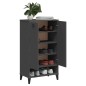 vidaXL Mueble zapatero VIKEN madera maciza de pino gris antracita