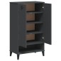 vidaXL Mueble zapatero VIKEN madera maciza de pino gris antracita