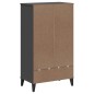 vidaXL Mueble zapatero VIKEN madera maciza de pino gris antracita