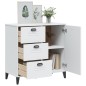 vidaXL Aparador VIKEN madera maciza de pino blanco 80x40x80 cm vidaXL Aparador VIKEN madera maciza de pino blanco 80x40x80 cm