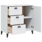 vidaXL Aparador VIKEN madera maciza de pino blanco 80x40x80 cm vidaXL Aparador VIKEN madera maciza de pino blanco 80x40x80 cm