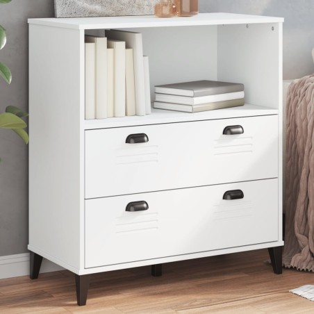 vidaXL Librería VIKEN madera maciza de pino blanco 80x40x90 cm