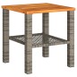 vidaXL Mesa de jardín ratán sintético madera acacia gris 40x40x42 cm vidaXL Mesa de jardín ratán sintético madera acacia gris 40x40x42 cm