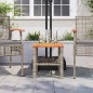 vidaXL Mesa de jardín ratán sintético madera acacia gris 40x40x42 cm vidaXL Mesa de jardín ratán sintético madera acacia gris 40x40x42 cm