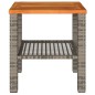vidaXL Mesa de jardín ratán sintético madera acacia gris 40x40x42 cm vidaXL Mesa de jardín ratán sintético madera acacia gris 40x40x42 cm