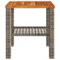 vidaXL Mesa de jardín ratán sintético madera acacia gris 40x40x42 cm vidaXL Mesa de jardín ratán sintético madera acacia gris 40x40x42 cm