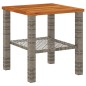 vidaXL Mesa de jardín ratán sintético madera acacia gris 40x40x42 cm vidaXL Mesa de jardín ratán sintético madera acacia gris 40x40x42 cm
