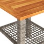 vidaXL Mesa de jardín ratán sintético madera acacia gris 40x40x42 cm vidaXL Mesa de jardín ratán sintético madera acacia gris 40x40x42 cm