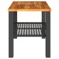 vidaXL Mesa de jardín ratán sintético madera acacia negro 70x38x42 cm