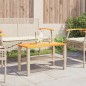 vidaXL Mesa de jardín ratán sintético madera acacia beige 70x38x42 cm vidaXL Mesa de jardín ratán sintético madera acacia beige 70x38x42 cm