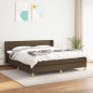 vidaXL Cama box spring con colchón tela marrón oscuro 160x200 cm vidaXL Cama box spring con colchón tela marrón oscuro 160x200 cm