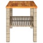 vidaXL Mesa de jardín ratán sintético madera acacia beige 70x38x42 cm vidaXL Mesa de jardín ratán sintético madera acacia beige 70x38x42 cm