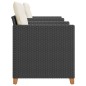 vidaXL Mesita y sillas con cojines 3 pzas ratán PE madera acacia negro vidaXL Mesita y sillas con cojines 3 pzas ratán PE madera acacia negro