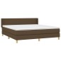 vidaXL Cama box spring con colchón tela marrón oscuro 160x200 cm vidaXL Cama box spring con colchón tela marrón oscuro 160x200 cm