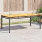 vidaXL Mesa de jardín ratán sintético madera acacia negro 180x90x75 cm vidaXL Mesa de jardín ratán sintético madera acacia negro 180x90x75 cm