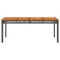 vidaXL Mesa de jardín ratán sintético madera acacia negro 180x90x75 cm vidaXL Mesa de jardín ratán sintético madera acacia negro 180x90x75 cm